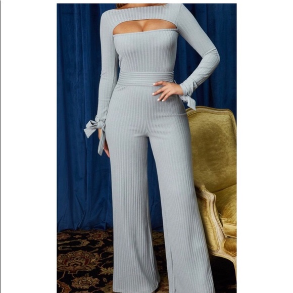 petite grey jumpsuit